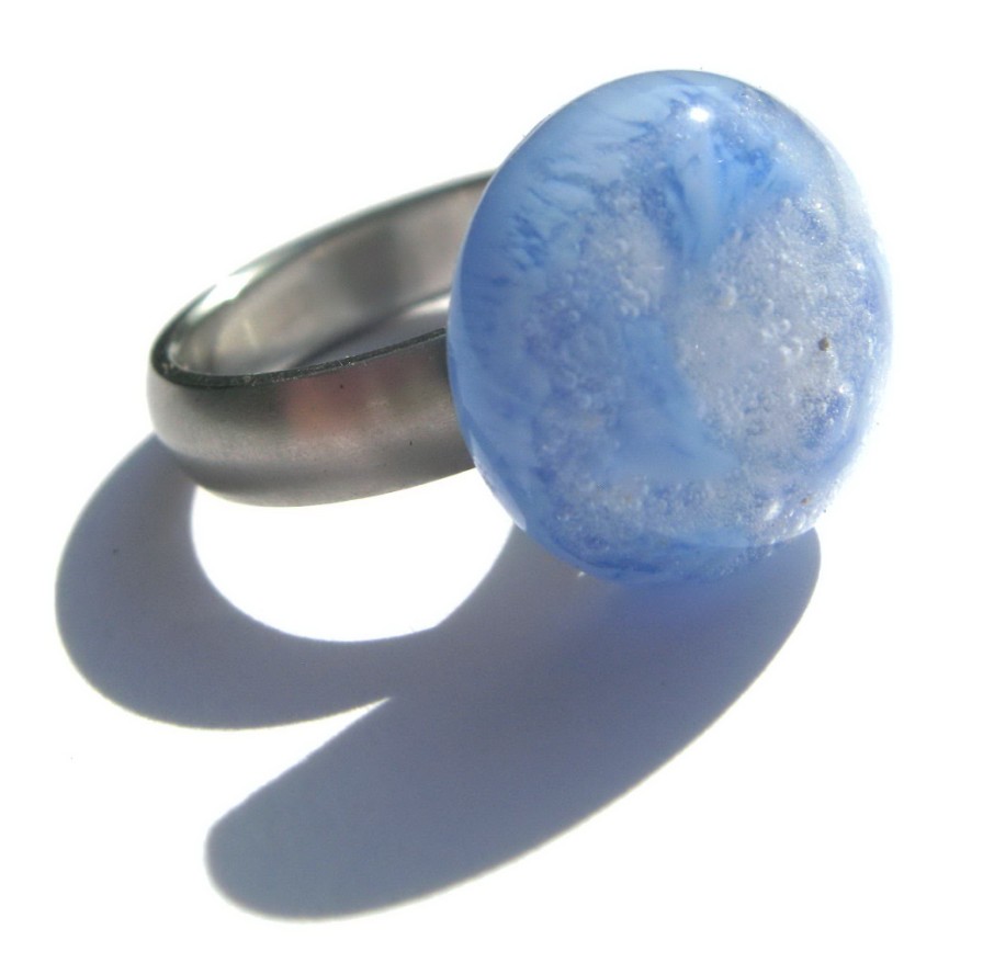 As in glas schroef (ring) top lichtblauw